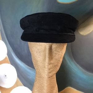 NWT Black Suede Greek Fisherman's Cap